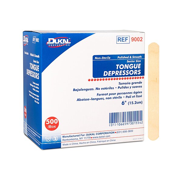 Dukal™ Tongue Depressor Senior 6 Inch Wood