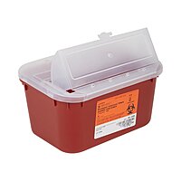 McKesson Prevent Sharps Container 1 Gallon Horizontal Entry, Red Base (MPN 101-8703)