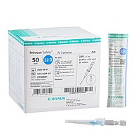 Introcan Safety® Peripheral IV Catheter 22 Gauge 1 Inch Polyurethane Straight Hub Passive Safety