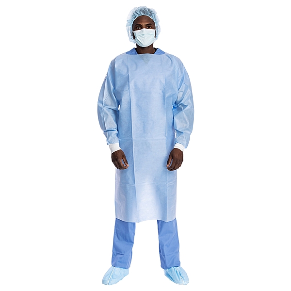 Halyard Protective Procedure Gown Blue One Size Fits Most NonSterile Disposable (69600)