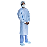 Halyard Protective Procedure Gown Blue One Size Fits Most NonSterile Disposable (69600)