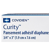 Curity™ Plastic Sheer Adhesive Strip – 3/4 × 3 Inch, Sterile