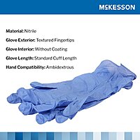 Exam Glove McKesson Confiderm® 3.5C NonSterile Nitrile Standard Cuff Length Textured Fingertips Blue Chemo Tested