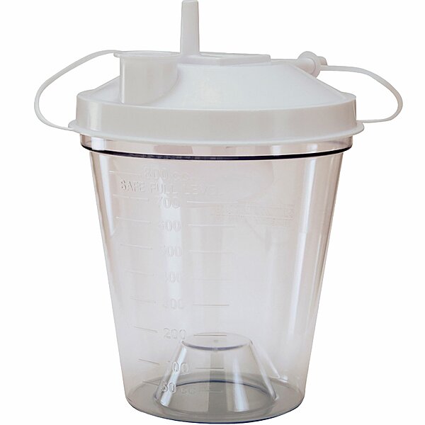 Drive Medical Suction Canister – 800 mL Capacity, Float Valve Shut-Off Lid