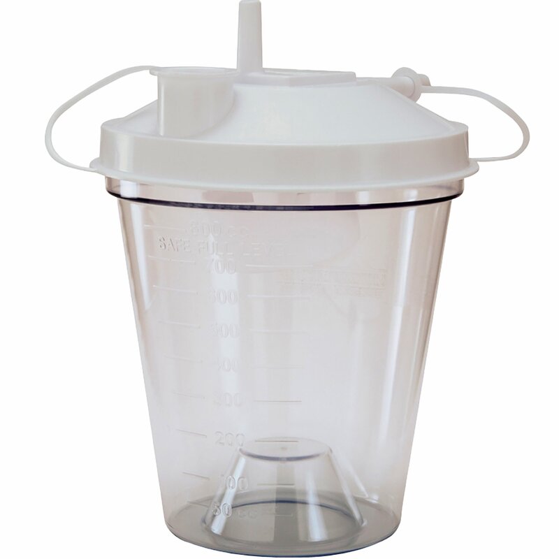 Drive Medical Suction Canister – 800 mL Capacity, Float Valve Shut-Off Lid