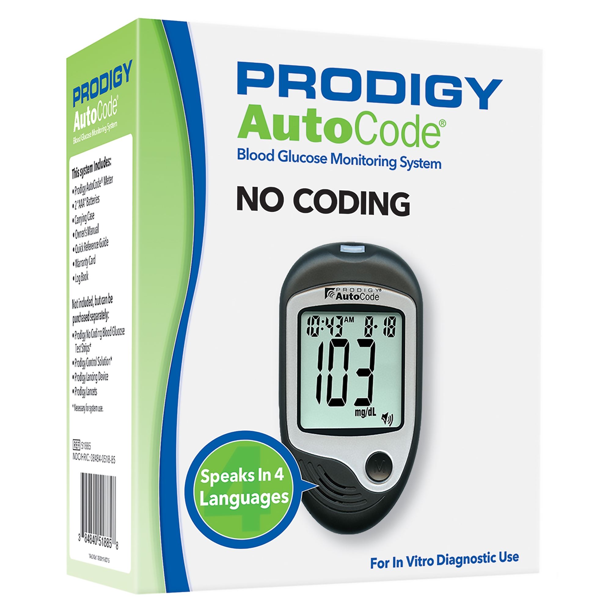 Prodigy® Blood Glucose Meter 7 Second Results No Coding Required (EA/1)