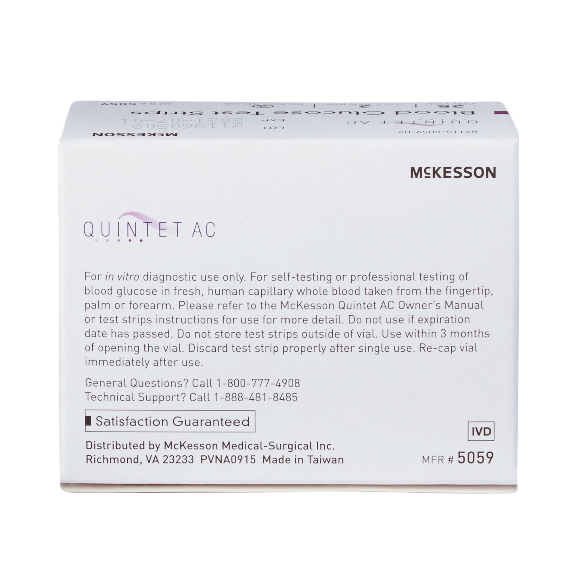 Quintet AC® Blood Glucose Test Strips (CS/20BX/50EA)