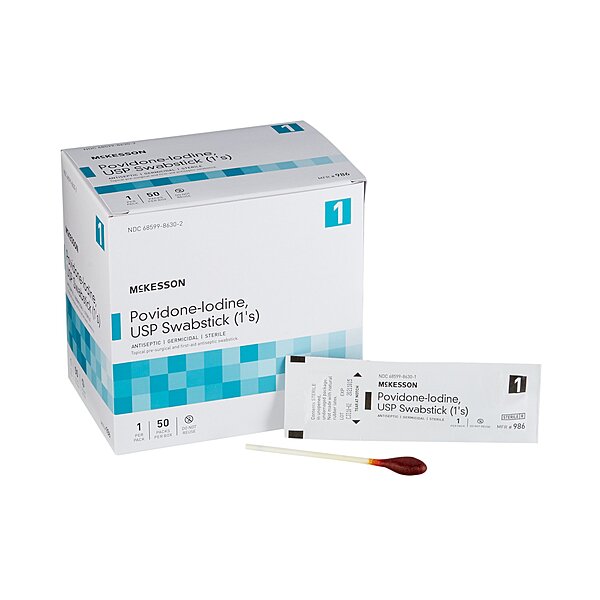 McKesson 10% Povidone-Iodine Prep Swabstick, Sterile (50/Box)