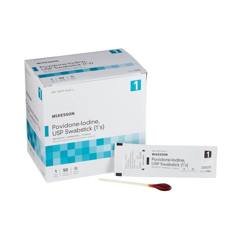 McKesson 10% Povidone-Iodine Prep Swabstick, Sterile (50/Box)