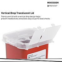 McKesson Prevent® Sharps Container, 0.25 Gallon (1 Quart), Vertical Entry