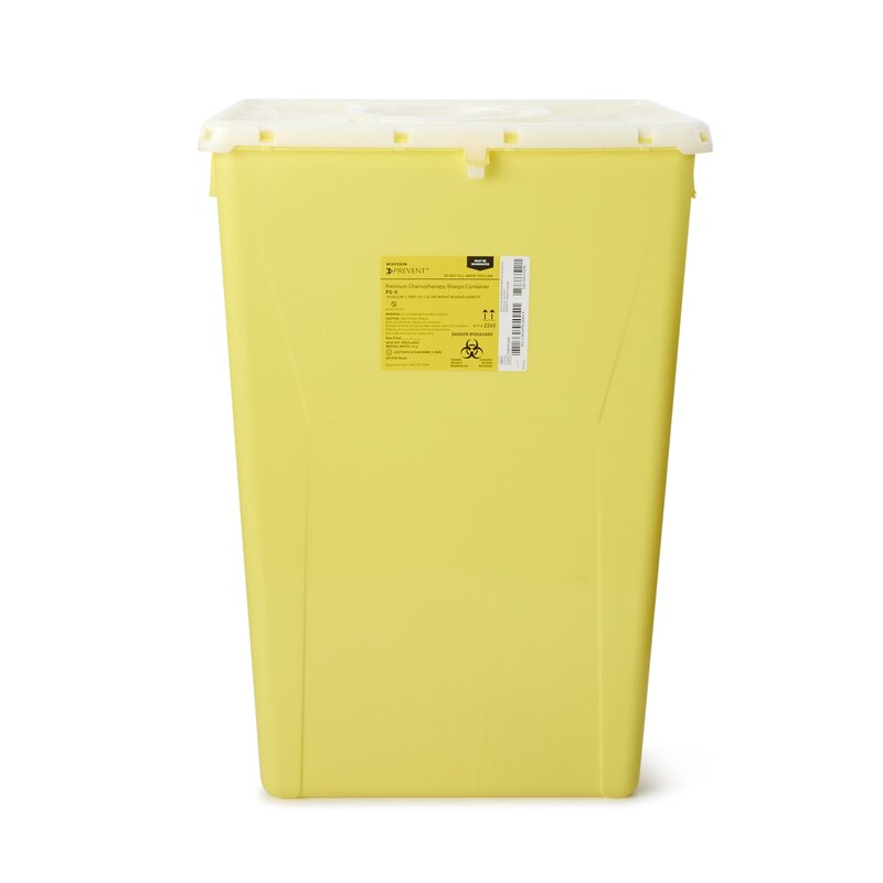 McKesson Prevent® Chemotherapy Waste Container – 18 Gallon, Yellow Base, Vertical Entry