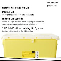 McKesson Prevent® Chemotherapy Waste Container – 18 Gallon, Yellow Base, Vertical Entry