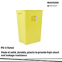 McKesson Prevent® Chemotherapy Waste Container – 18 Gallon, Yellow Base, Vertical Entry