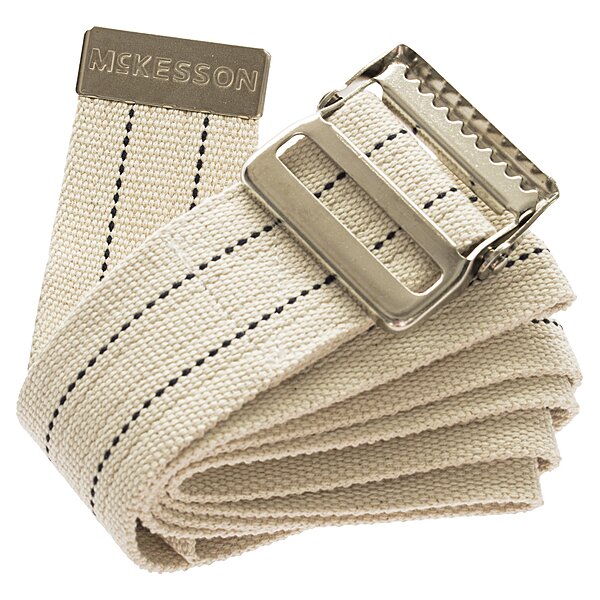 McKesson Gait Belt 60 Inch White Polyester with Metal Buckle