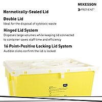 McKesson Prevent® Chemotherapy Waste Container – 12 Gallon, Yellow Base, Vertical Entry