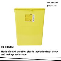McKesson Prevent® Chemotherapy Waste Container – 12 Gallon, Yellow Base, Vertical Entry