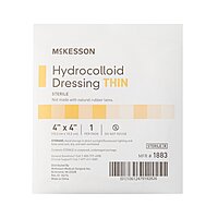 McKesson Thin Hydrocolloid Dressing – 4 × 4 Inch, Film Backing