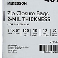 Reclosable Bag McKesson 3 X 5 Inch Polyethylene Clear Zipper Closure