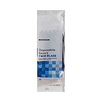 McKesson Personal Razor with Lubricating Strip, Twin Blade, Blue