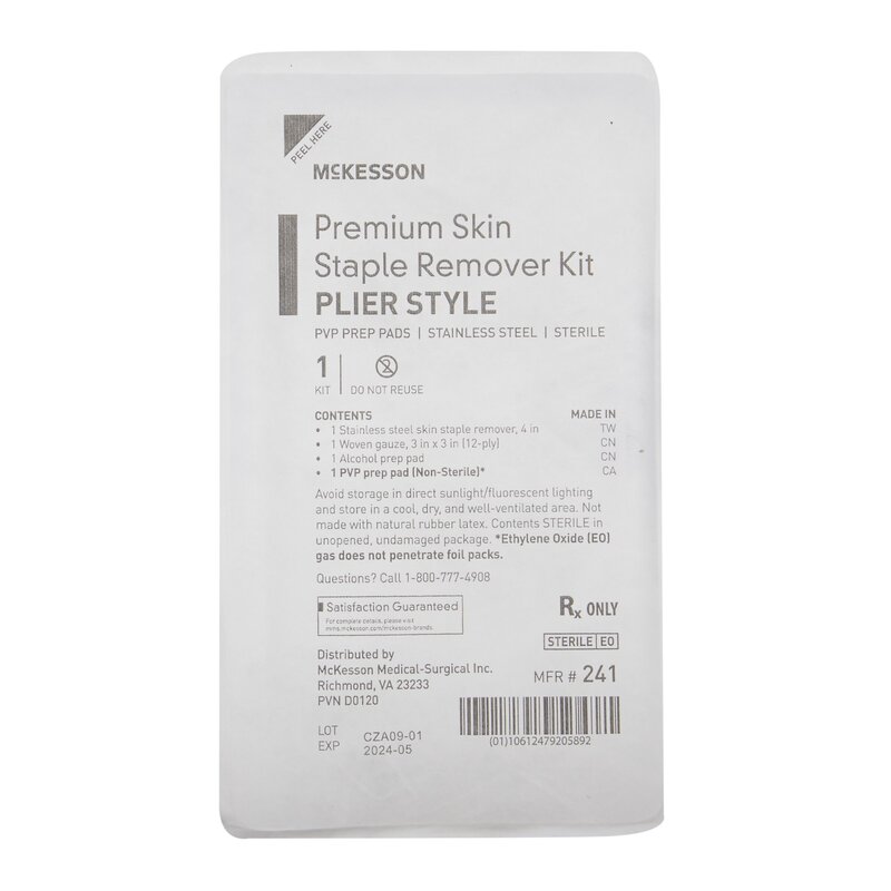 Skin Staple Removal Kit McKesson/STAPLE REMOVER TRAY, SKIN W/PREP