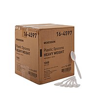 McKesson Heavy Weight Spoon, White Polypropylene, Disposable, 6 Inch, CS/1000EA