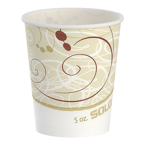 Solo 5 oz Wax Coated Paper Drinking Cup Symphony Print (SL/100EA)