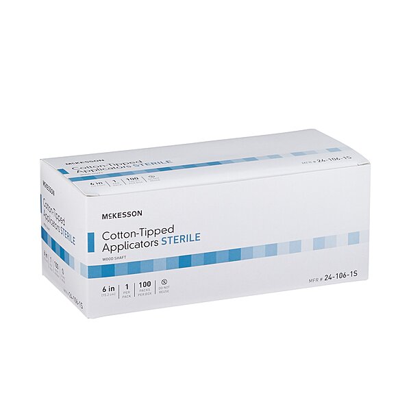 Swabstick McKesson Cotton Tip Wood Shaft 6 Inch Sterile 1 per Pack