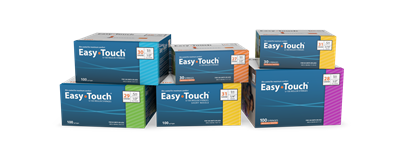 EasyTouch® U-100 Insulin Syringes, 31G, 1 mL, 1/4 Inch