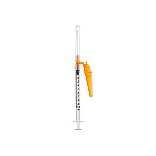 Sol-Care™ Standard Hypodermic Syringe with Needle – 3 mL, 21 Gauge, 1 Inch, Safety