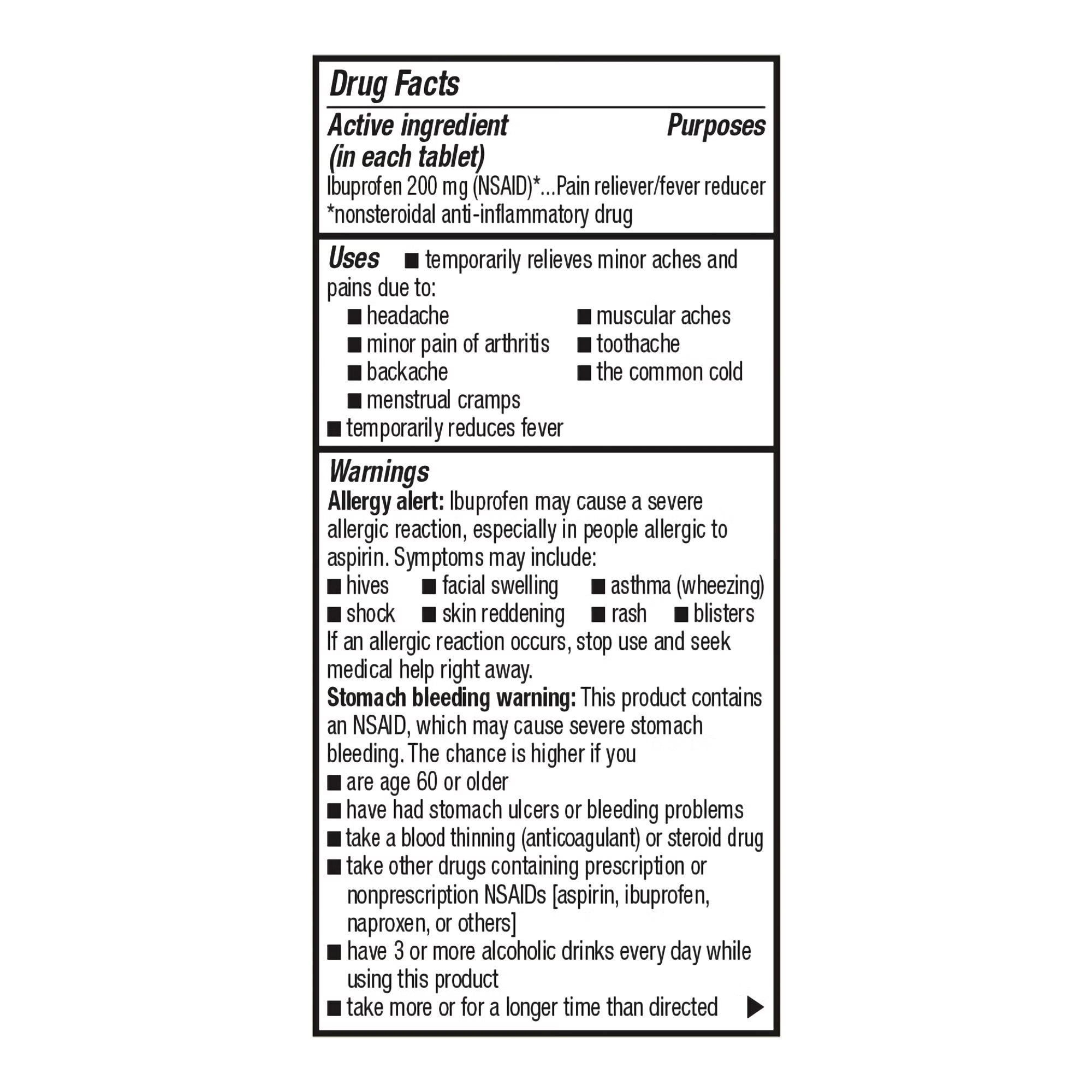Foster & Thrive™ Ibuprofen Pain Relief Tablets, 200 mg, 50 Count Bottle, EA