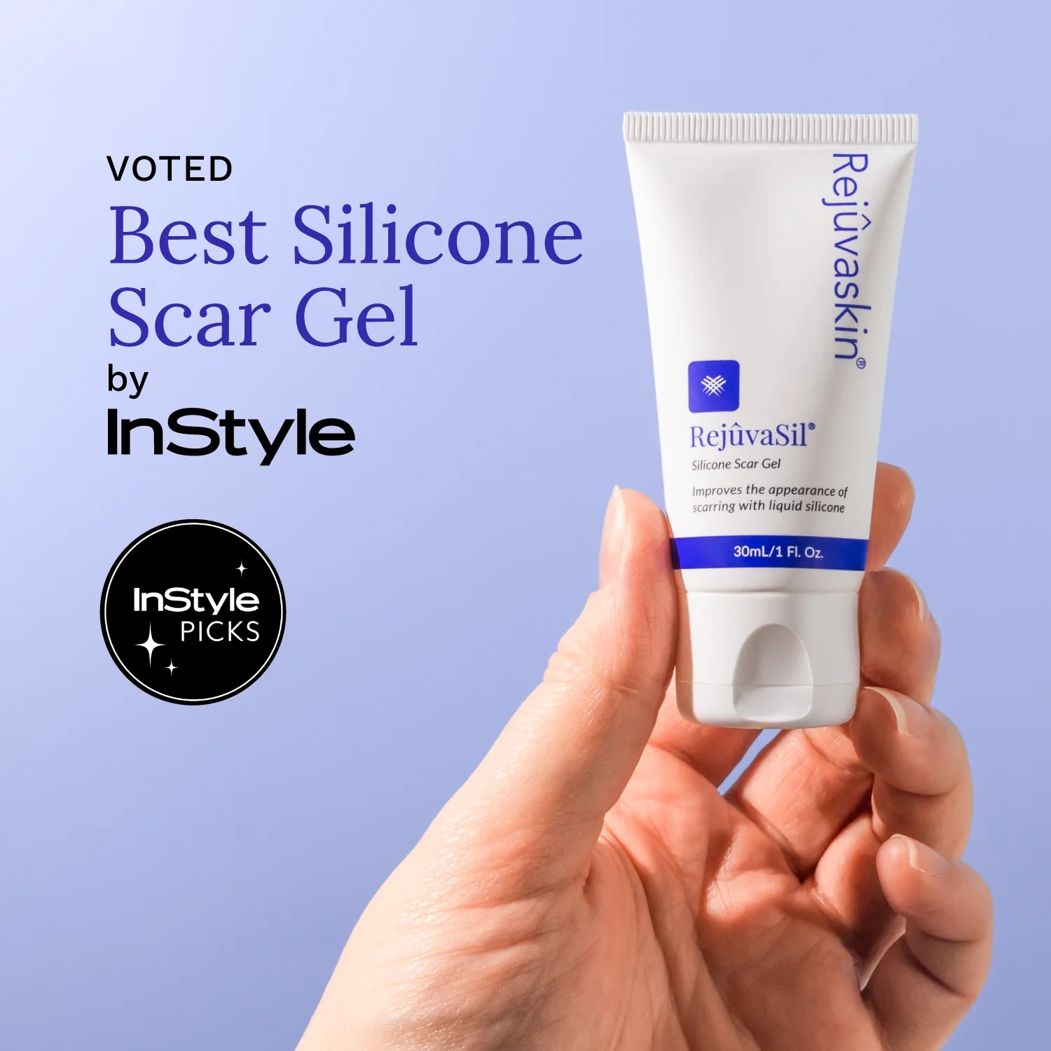 RejuvaSil® Silicone Scar Gel, Unscented, 0.338–1 fl oz (10–30 mL) – Select Size