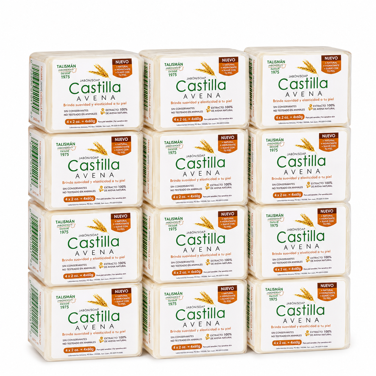 Talisman Castile Soap Avena (Oatmeal) 4 Bars - 2 Oz Each - EA, Special Bundels
