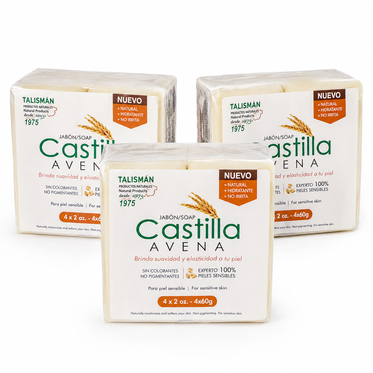Talisman Castile Soap Avena (Oatmeal) 4 Bars - 2 Oz Each - EA, Special Bundels