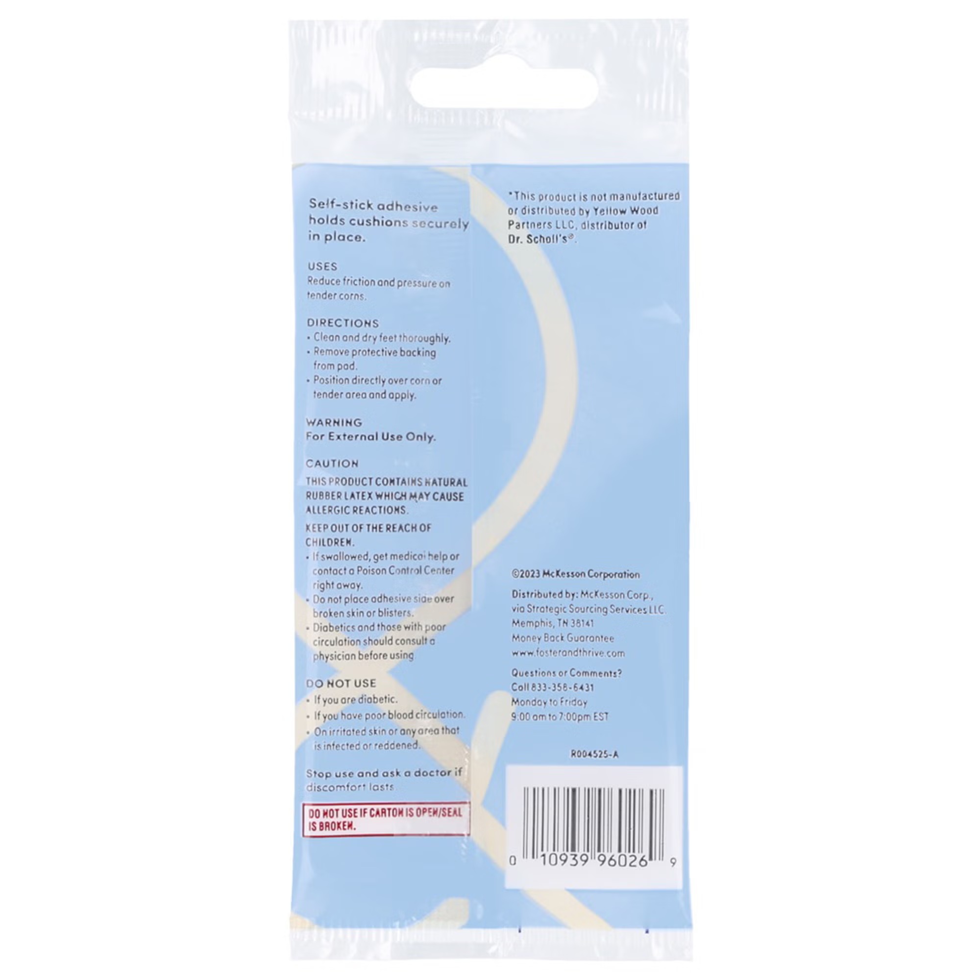 Foster & Thrive™ Corn Pads, Adhesive Backing, One Size Fits Most (PK/9EA)