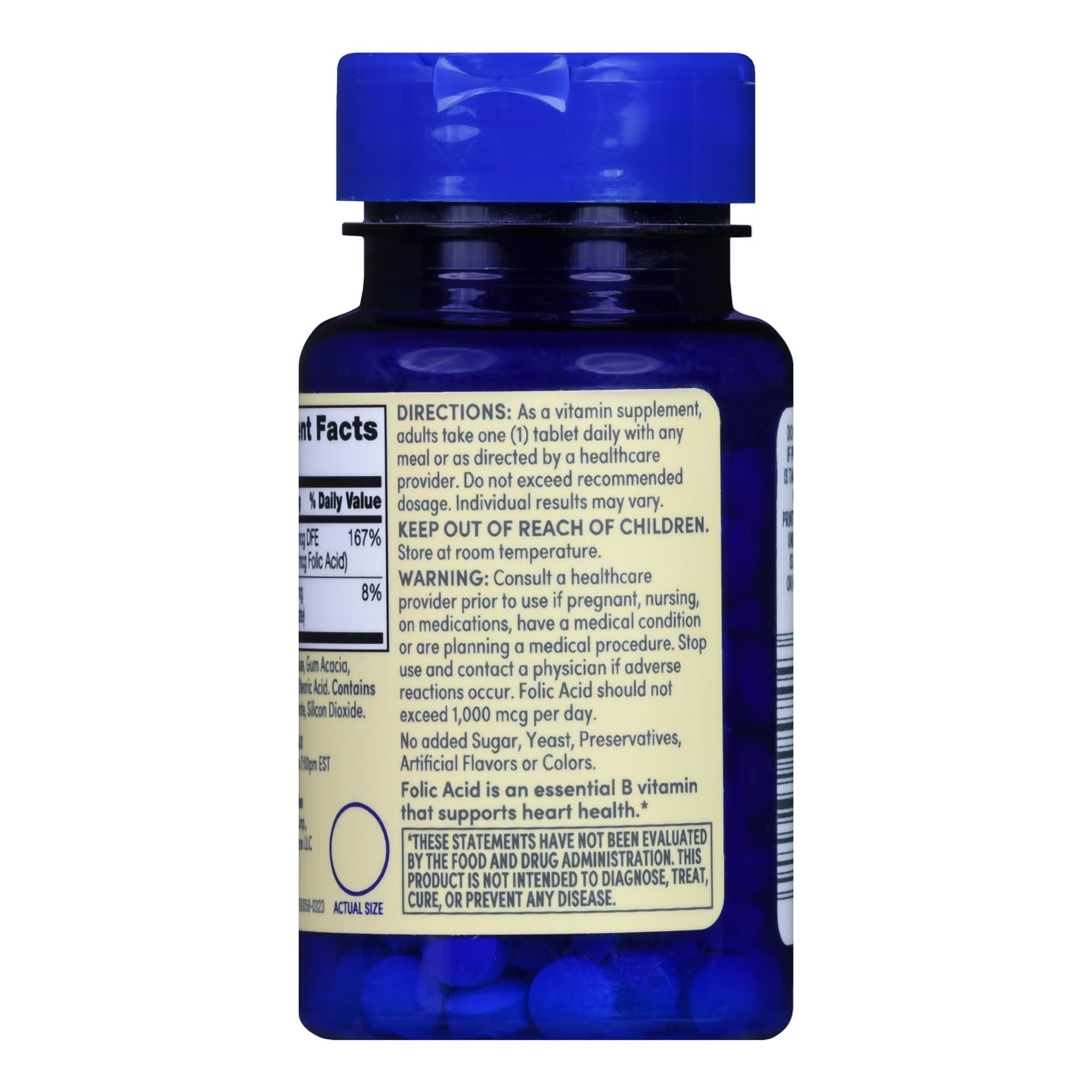 Foster & Thrive™ Folic Acid Vitamin Supplement, 400 mcg Tablets, 250 Count Bottle, (EA/1)