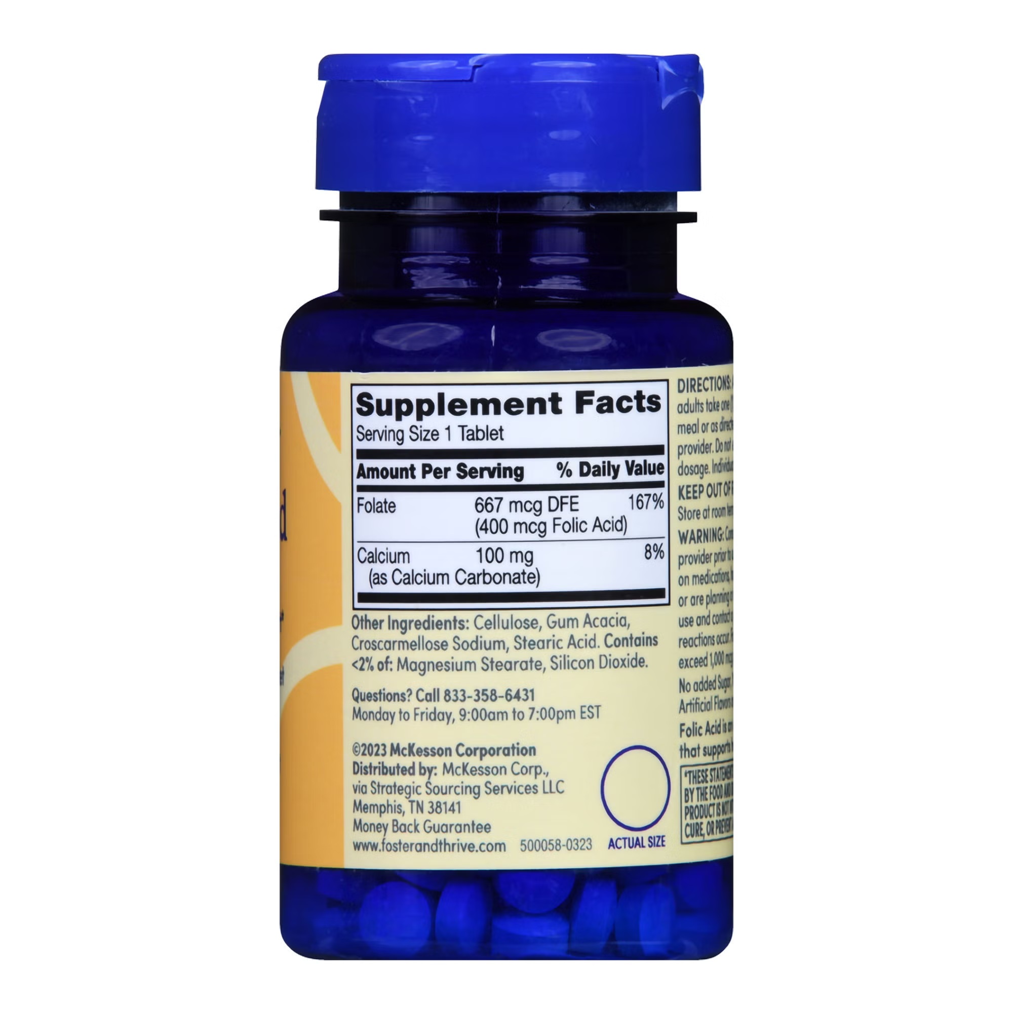 Foster & Thrive™ Folic Acid Vitamin Supplement, 400 mcg Tablets, 250 Count Bottle, (EA/1)